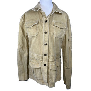 Mossimo Womens Button Up Corduroy Jacket Size Large Casual Cotton Coat Pockets